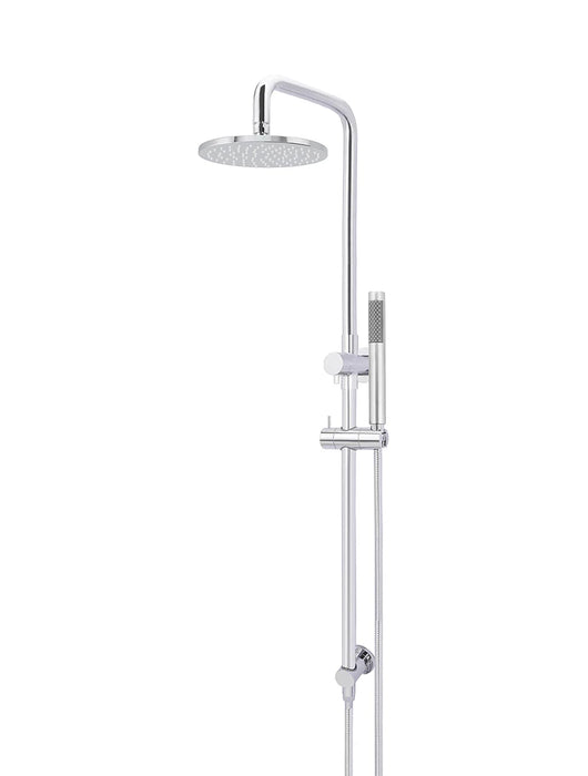 Meir Round Combination Shower Rail, 200mm Rose, Single Function Hand Shower (Polished Chrome)
