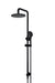 Meir Round Combination Shower Rail, 200mm Rose, Three-Function Hand Shower (Matte Black)