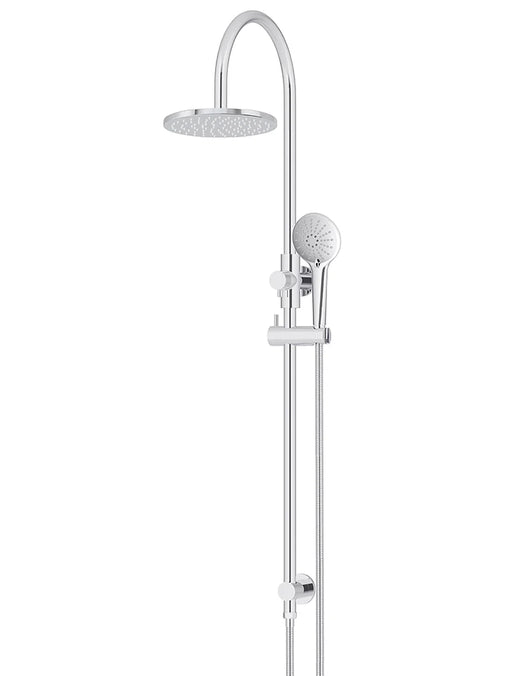 Round Gooseneck Shower Set with 200mm rose, Three-Function Hand Shower (Polished Chrome)