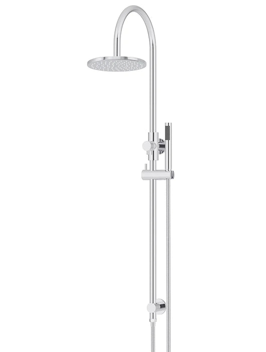 Round Gooseneck Shower Set with 200mm rose, Single-Function Hand Shower (Polished Chrome)