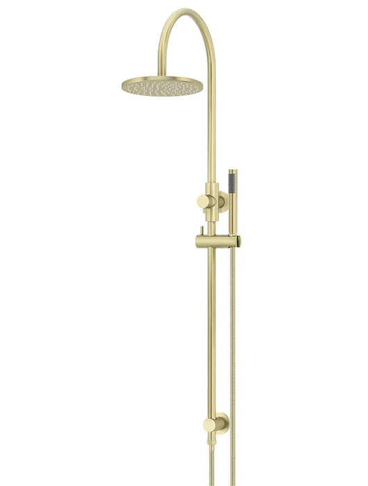 Round Gooseneck Shower Set with 200mm rose, Single-Function Hand Shower (PVD Tiger Bronze)