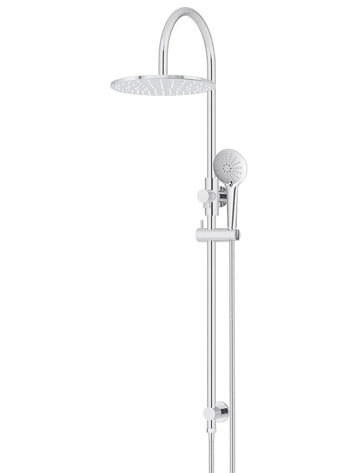 Round Gooseneck Shower Set with 300mm rose, Three-Function Hand Shower (Polished Chrome)