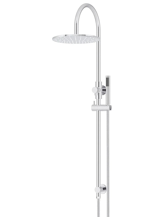 Meir Round Combination Shower Rail, 300mm Rose, Single Function Hand Shower (Polished Chrome)