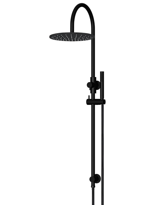 Meir Round Combination Shower Rail, 300mm Rose, Single Function Hand Shower (Matte Black)