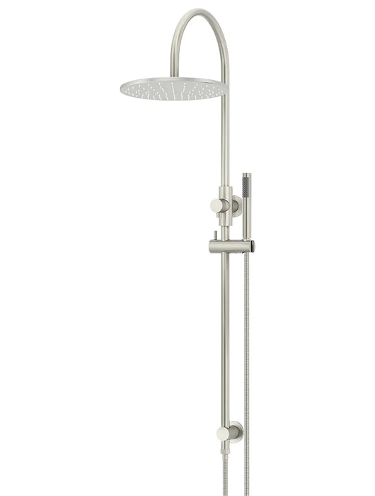 Meir Round Combination Shower Rail, 300mm Rose, Single Function Hand Shower (PVD Brushed Nickel)