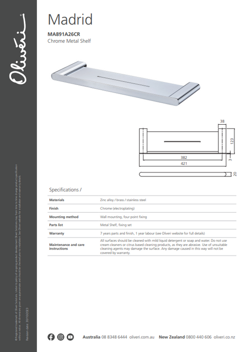 Product Specification Information