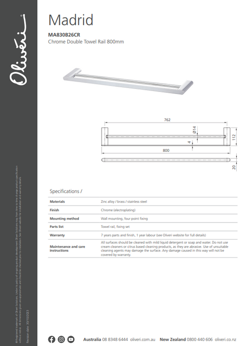 Product Specification Information
