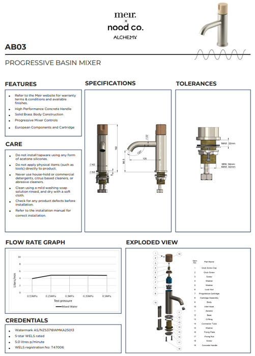 Product Specification Information