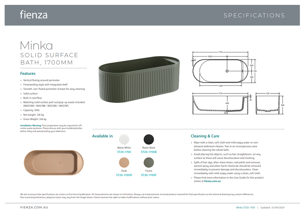 Product Specification Information