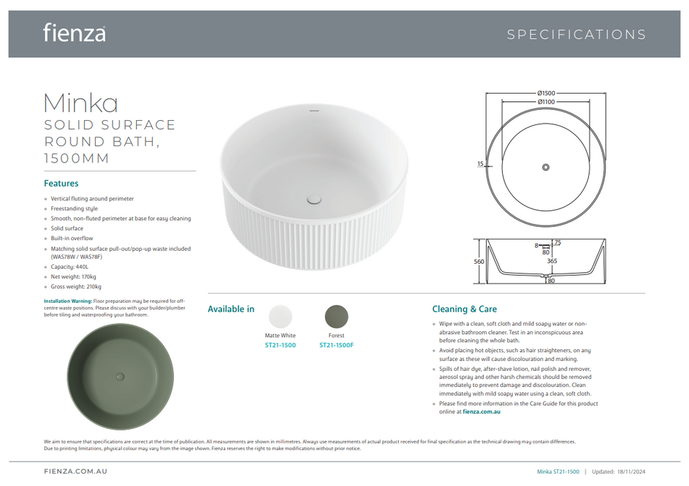 Product Specification Information