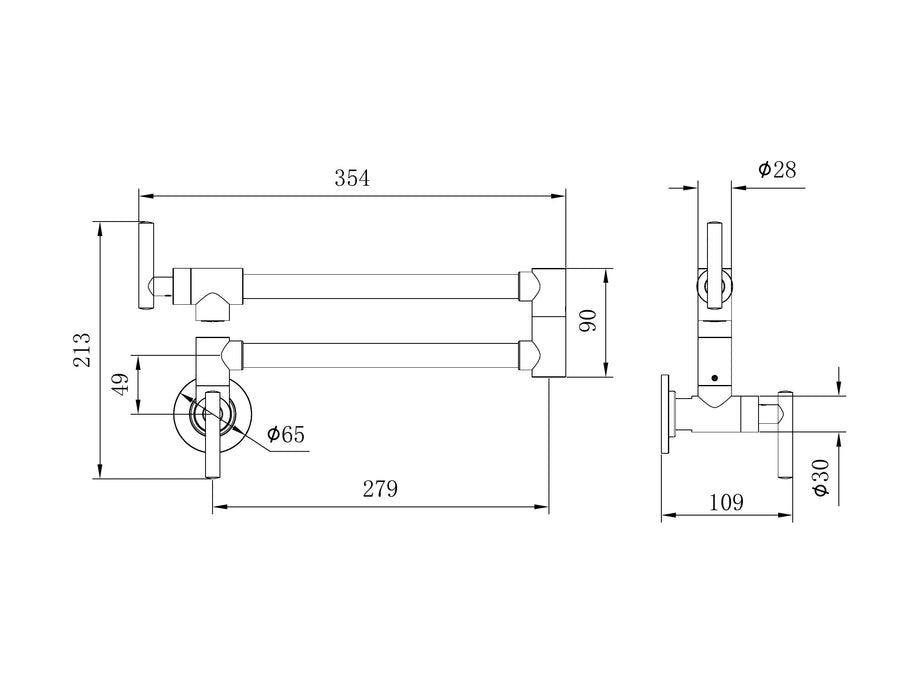 Specification line drawing