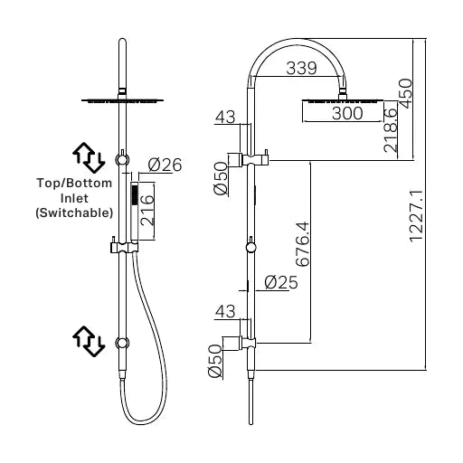 Specification line drawing