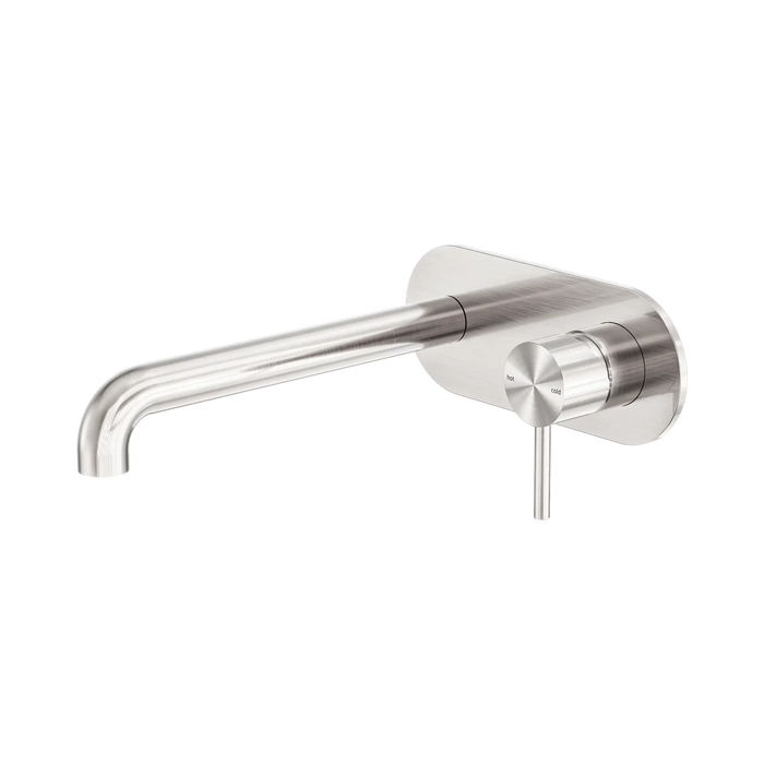 Zen SS316L Wall Basin/Bath Mixer 230mm Spout (Brushed Nickel)