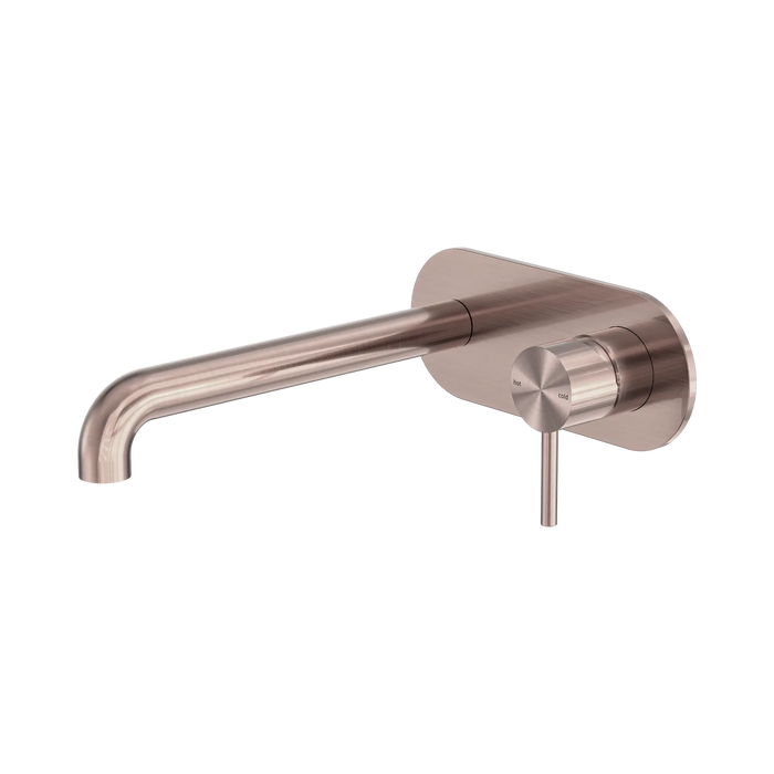 Zen SS316L Wall Basin/Bath Mixer 230mm Spout (Brushed Bronze)