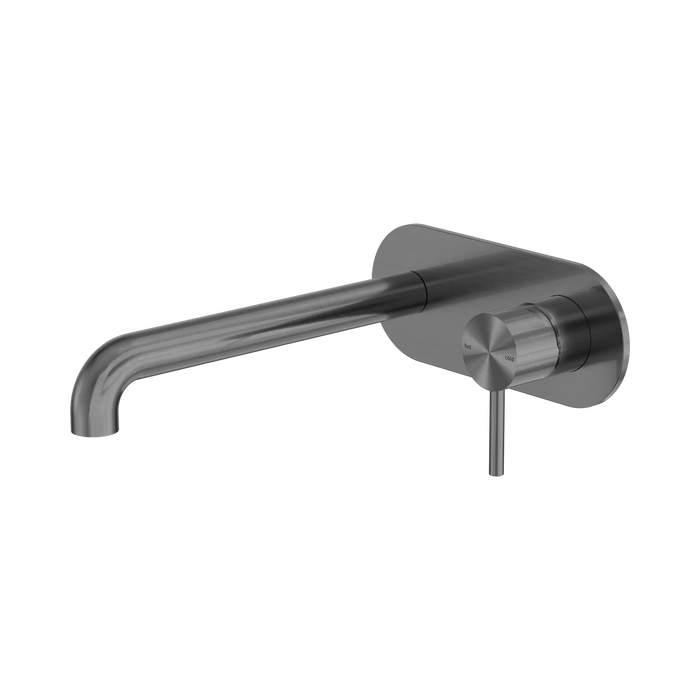 Zen SS316L Wall Basin/Bath Mixer 230mm Spout (Graphite)