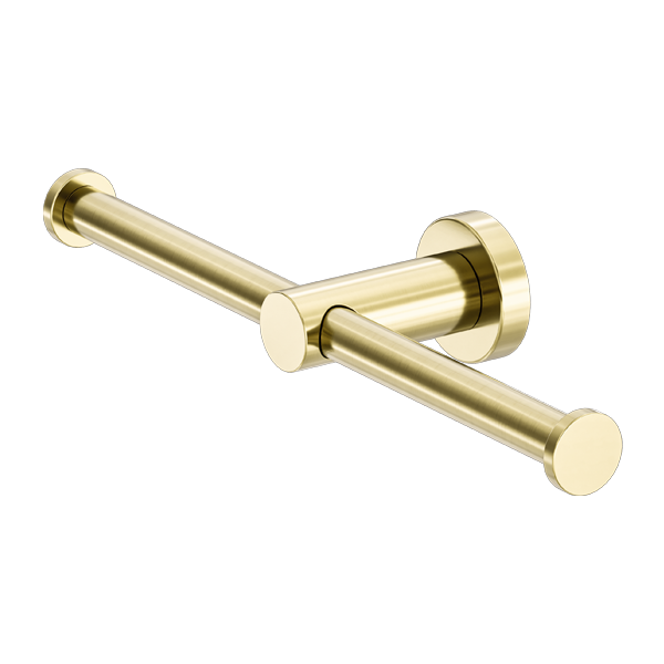 Mecca Double Toilet Roll Holder (Brushed Gold)