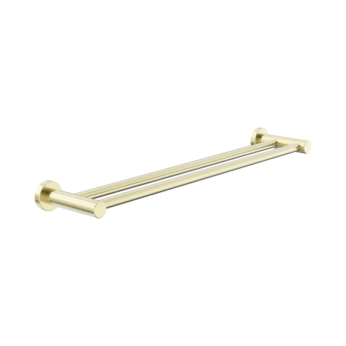 Dolce II Double Towel Rail 600mm (Brushed Gold)