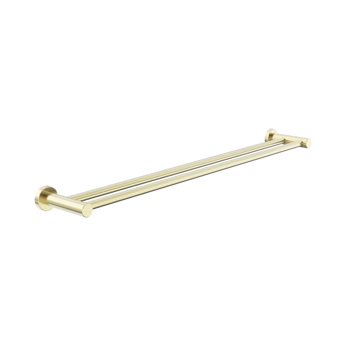Dolce II Double Towel Rail 800mm (Brushed Gold)