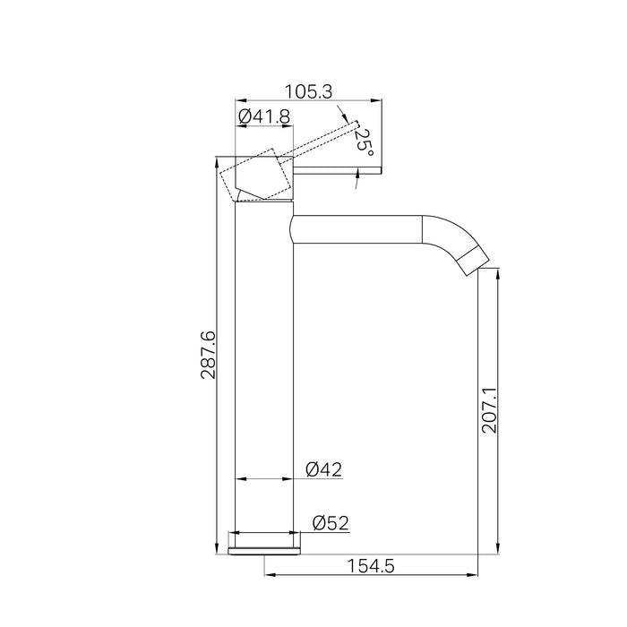 Specification line drawing