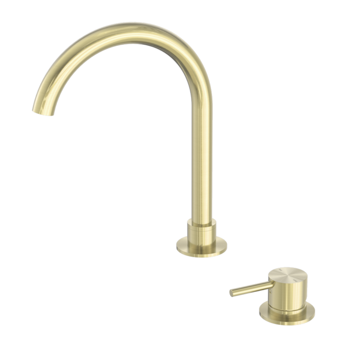 Mecca Hob Basin Mixer Round Swivel Spout (Brushed Gold)