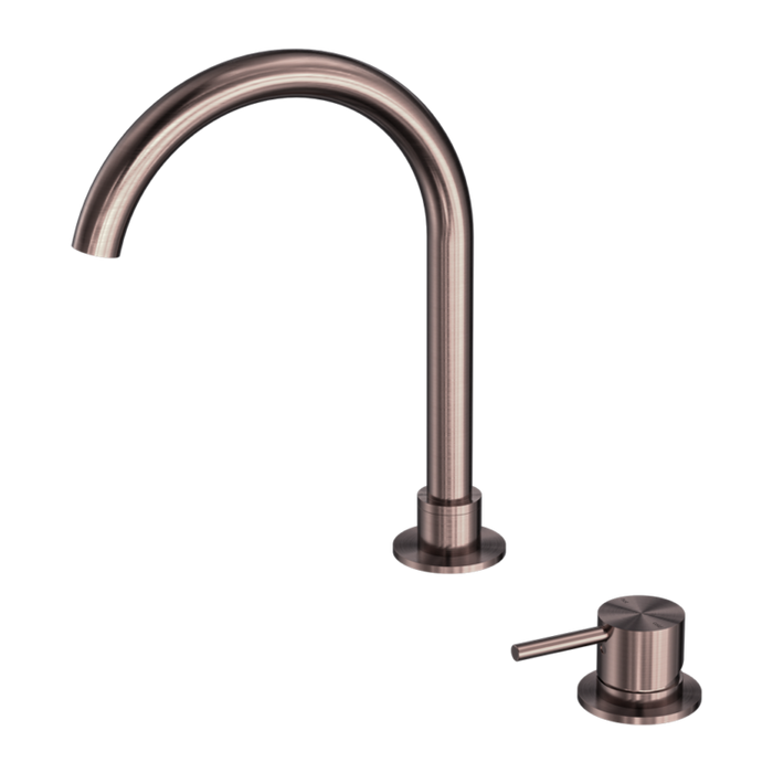 Mecca Hob Basin Mixer Round Swivel Spout (Brushed Bronze)