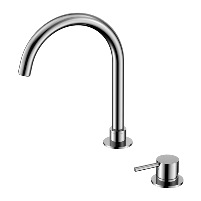 Mecca Hob Basin Mixer Round Swivel Spout (Chrome)