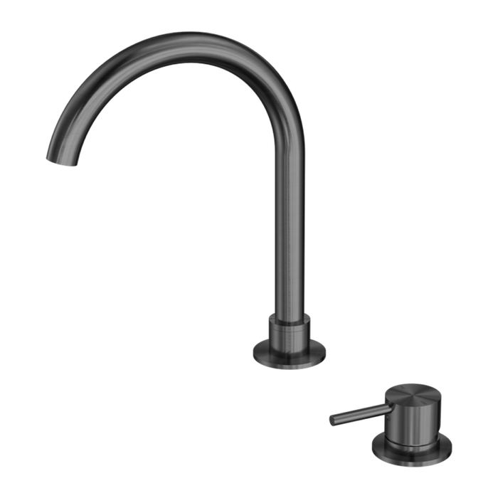 Mecca Hob Basin Mixer Round Swivel Spout (Gun Metal)