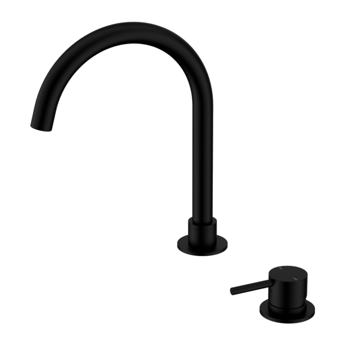 Mecca Hob Basin Mixer Round Swivel Spout (Matte Black)