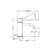 Specification line drawing with Extended Mecca Care lever
