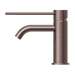 Mecca Basin Mixer (Brushed Bronze) side view with extended Care lever