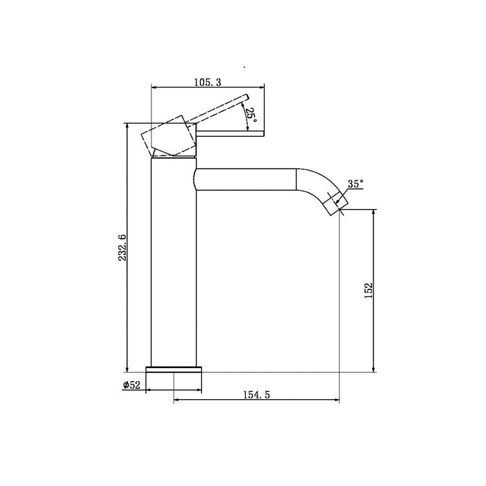 Specification line drawing
