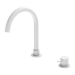 Mecca Hob Basin Mixer Round Swivel Spout (Matte White)