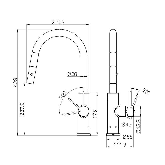 Specification line drawing