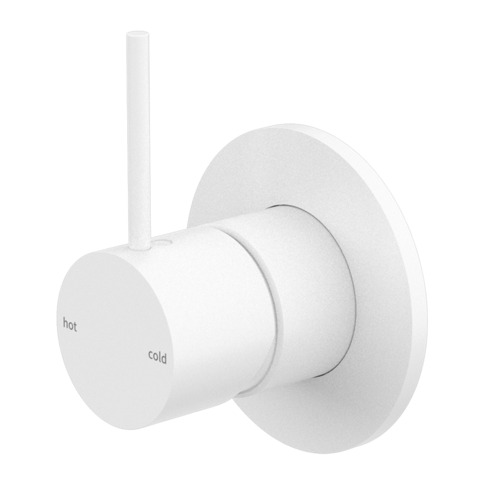 Mecca Shower Mixer Handle Up 80mm Plate (Matte White)