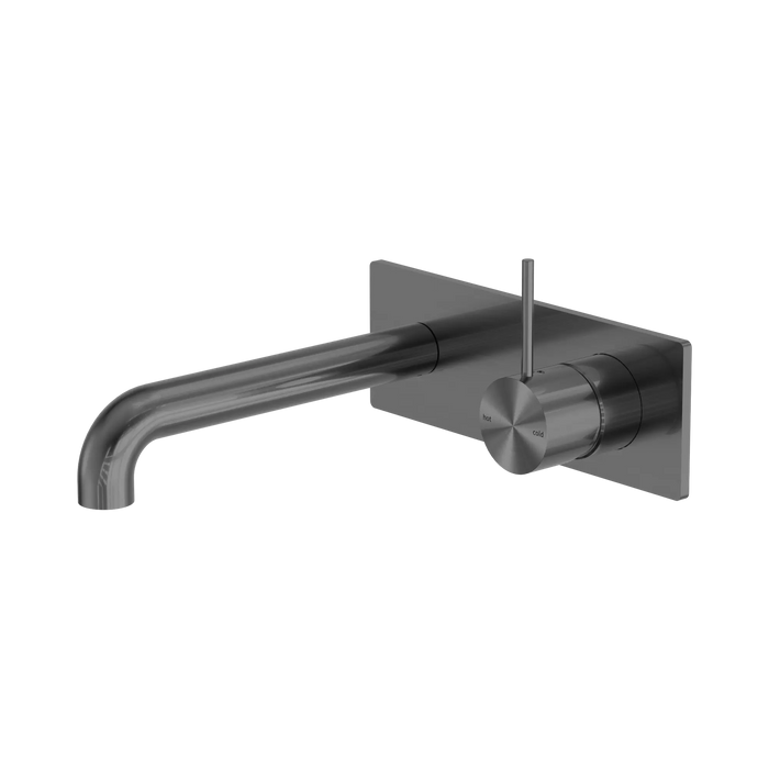 Mecca Wall Basin/Bath Mixer Set Handle Up 160mm (Gun Metal)