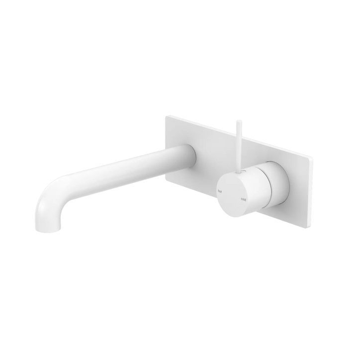 Mecca Wall Basin/Bath Mixer Set Handle Up 160mm (Matte White)