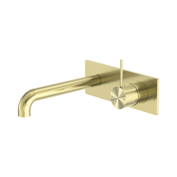 Mecca Wall Basin/Bath Mixer Set Handle Up 260mm (Brushed Gold)