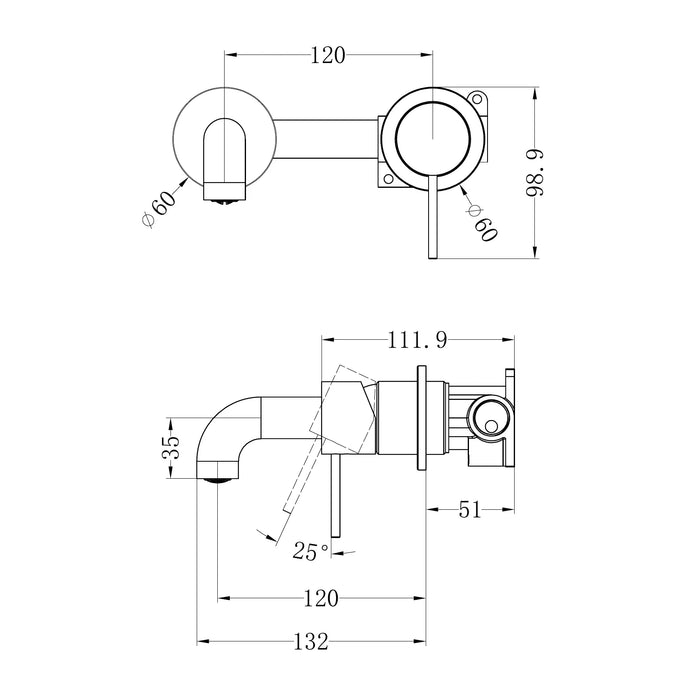 Specification line drawing