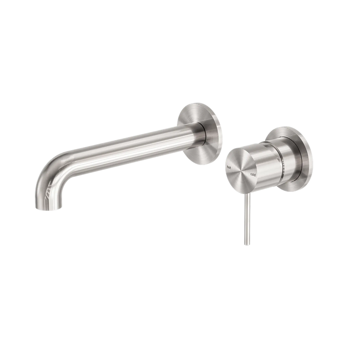 Mecca Wall Basin/Bath Mixer Set Separate Plates 260mm (Brushed Nickel)