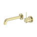 Mecca Wall Basin/Bath Mixer Set Handle Up Separate Plates 185mm (Brushed Gold)