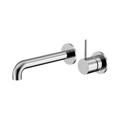 Mecca Wall Basin/Bath Mixer Set Handle Up Separate Plates 185mm (Chrome)