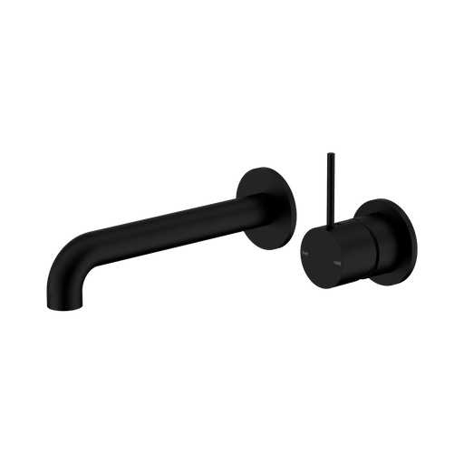 Mecca Wall Basin/Bath Mixer Set Handle Up Separate Plates 230mm (Matte Black)