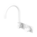 Mecca Wall Basin/Bath Mixer Set Swivel Gooseneck Spout Handle Up (Matte White)