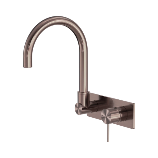 Mecca Wall Basin/Bath Mixer Set Swivel Gooseneck Spout (Brushed Bronze)