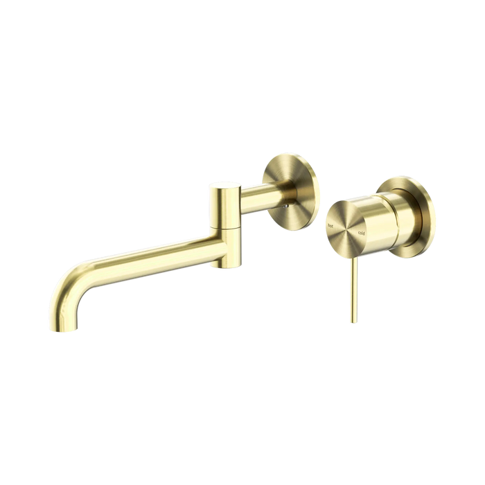 Mecca Swivel Wall Basin/Bath Mixer Set (Brushed Gold)