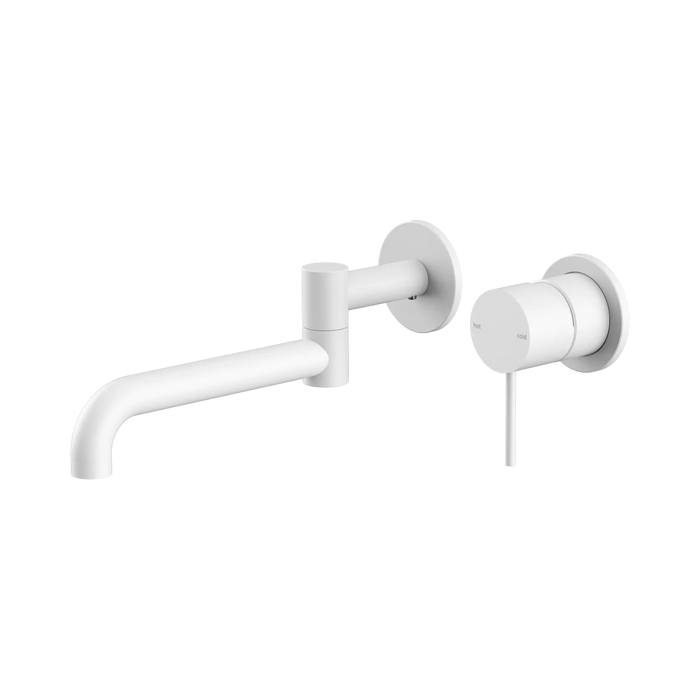 Mecca Swivel Wall Basin/Bath Mixer Set (Matte White)