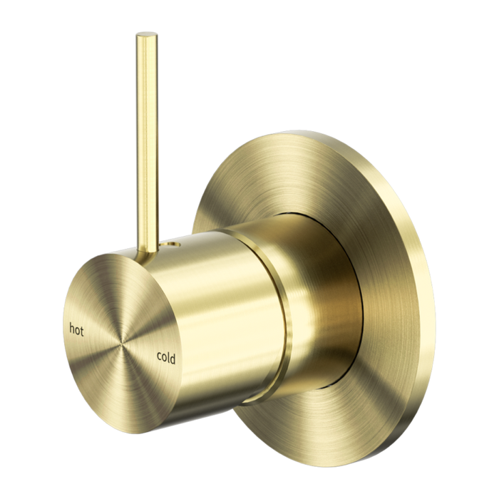 Mecca Shower Mixer Handle Up 80mm Plate (Brushed Gold)