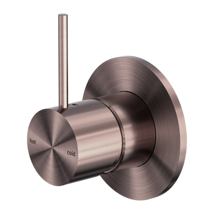 Mecca Shower Mixer Handle Up 80mm Plate (Brushed Bronze)