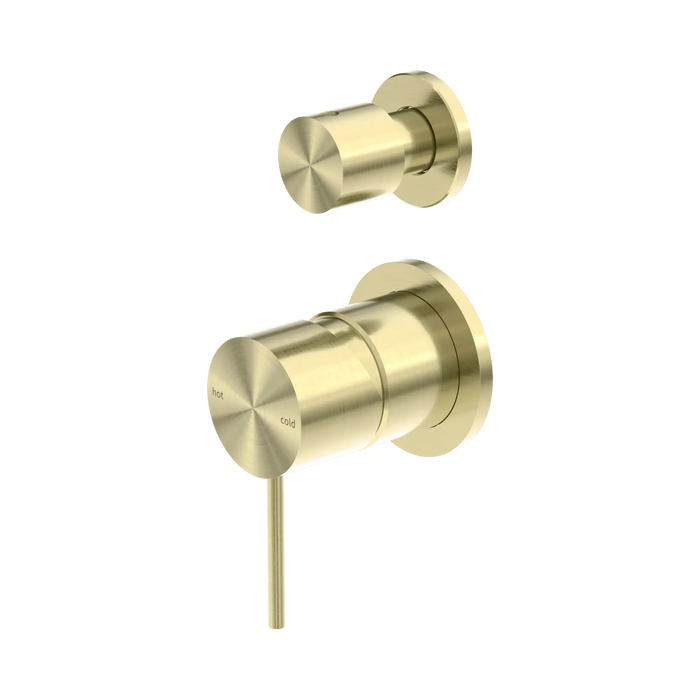 Mecca Shower Mixer with Diverter with Separate Back Plates (Brushed Gold)