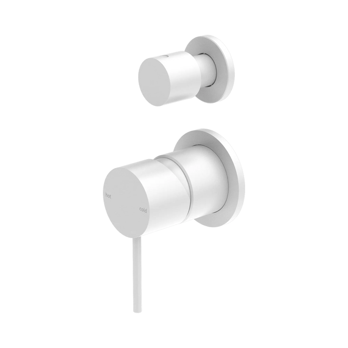 Mecca Shower Mixer with Diverter with Separate Back Plates (Matte White)